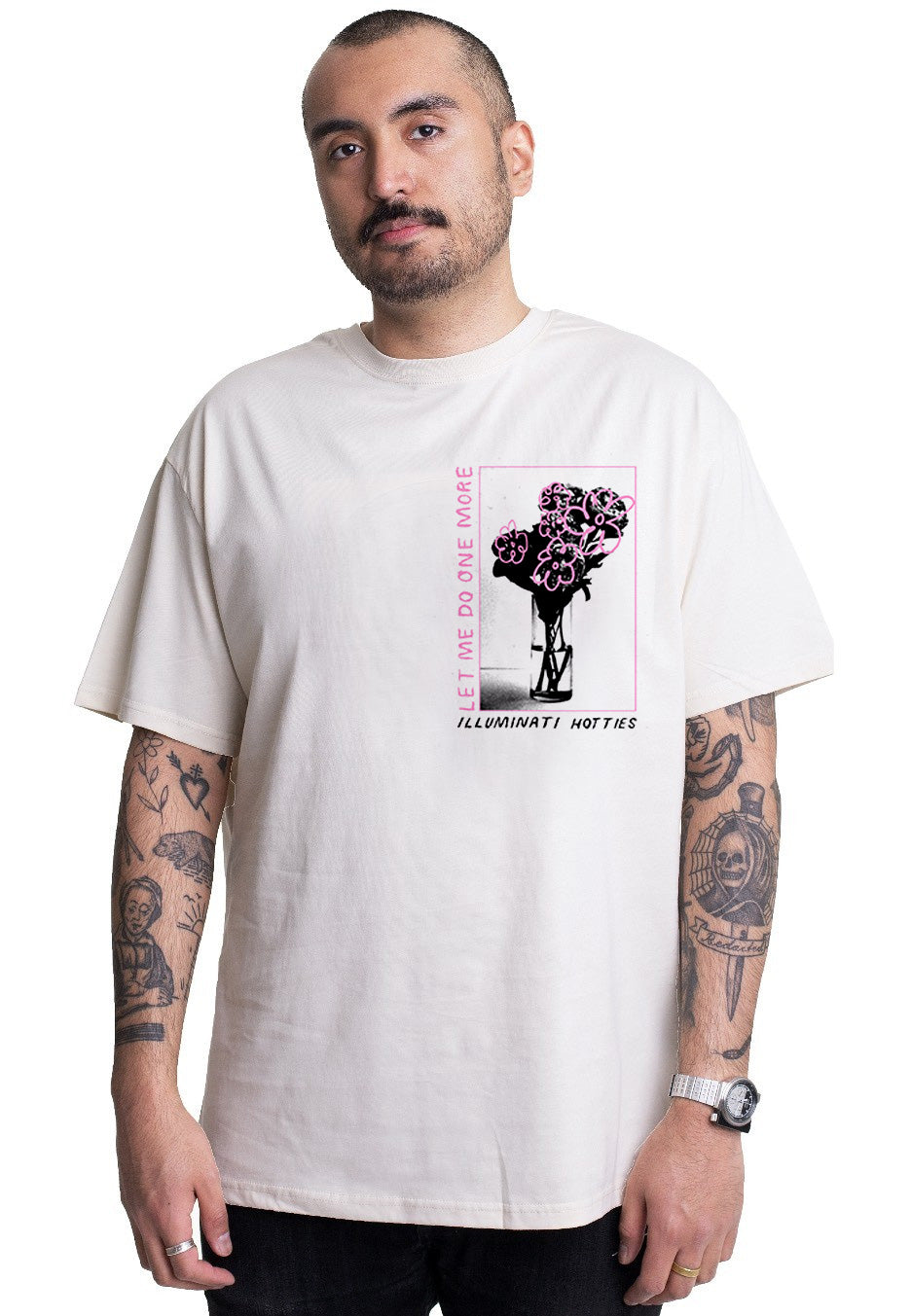 Illuminati Hotties - Flower White - T-Shirt | Men-Image