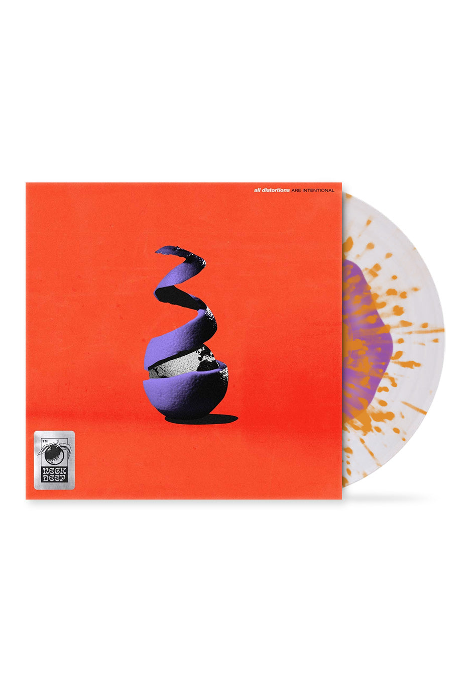 Neck Deep - All Distortions Are Intentional Purple Inside Clear w/ Orange - Splattered LP | Neutral-Image