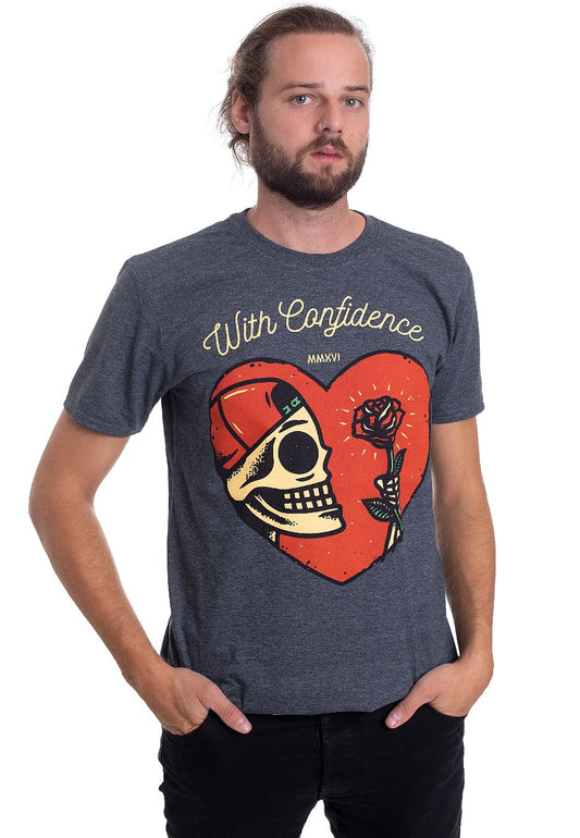 With Confidence - Heart Dark Grey - T-Shirt